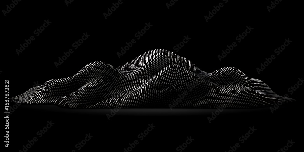 Poster abstract dark landscape with dotted pattern, minimalistic background design