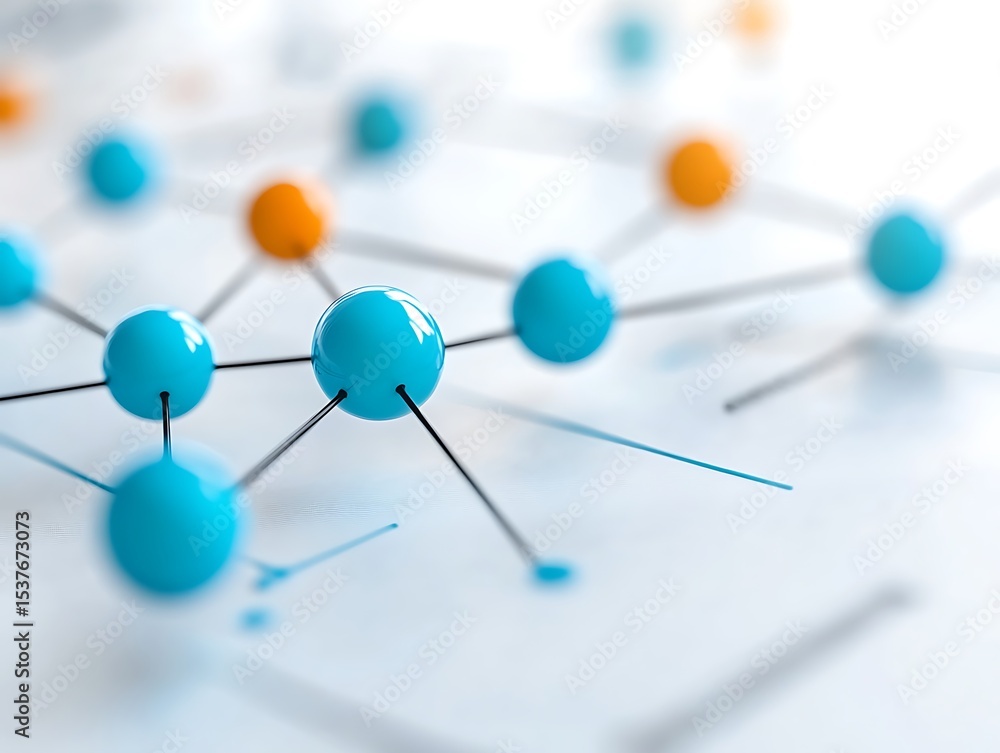 Aufkleber abstract molecular structure representing complex connections in network