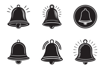 notification bell icon silhouette vector illustration