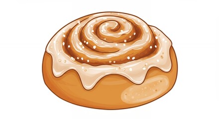 Colorful cinnamon roll illustration