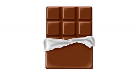 Obraz premium Dark chocolate bar in foil wrap