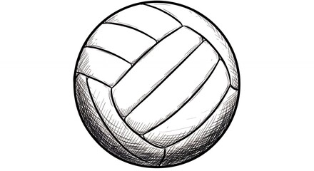 Hand drawn volleyball illustration