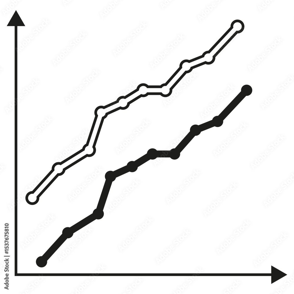 Poster growth arrow chart. upward trend line. vector graph symbol. business progress indicator.