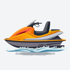 Naklejka premium Orange and Gray Jet Ski Illustration High-Speed Watercraft Design