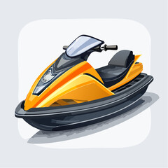 Fast and Fun Orange Jet Ski Illustration
