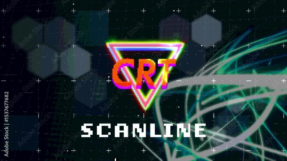 Poster showing loading bar filling on grid, pulsing loading text, revealing crt logo with scanline glitch