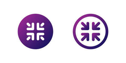 Minimize Dash Icon Set. A purple gradient icon resembling a dash, symbolizing minimize or close functions in applications.
