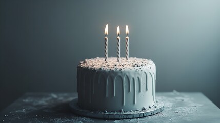Birthday Cake with Candles Lit in a Cozy Home Celebration