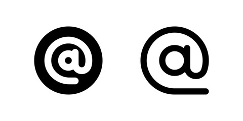 Contact Us Email Icon Set. A black glyph and outline icon of an envelope, representing email contact for support.