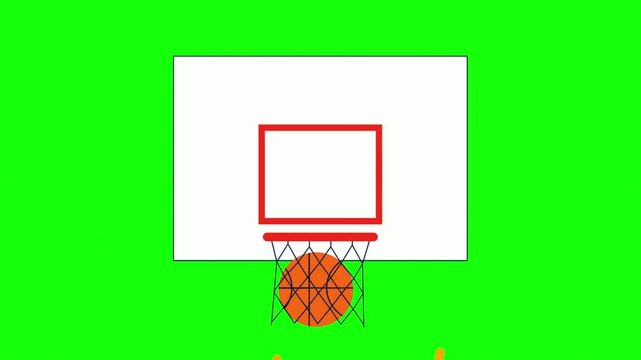 Basketball Dunk Animation Loop with Green Screen Background