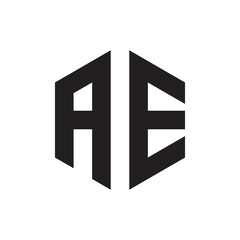 Minimalist AE Monogram Logo Design in Black