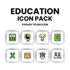 8 Modern Flat Icons for Digital Learning