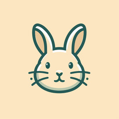 Obraz premium cartoon rabbit head vector illustration