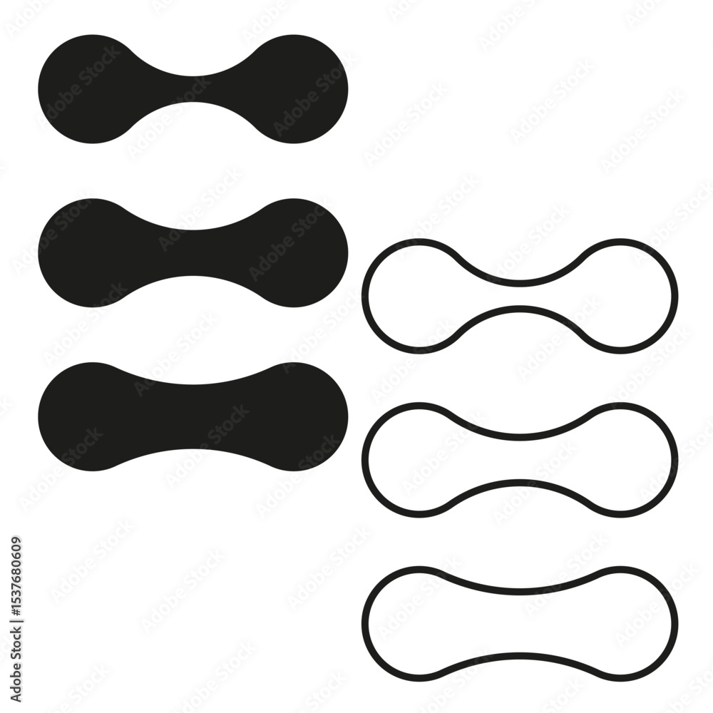 Poster wavy line icon. curved form vector. fluid shape layout. abstract black strokes.