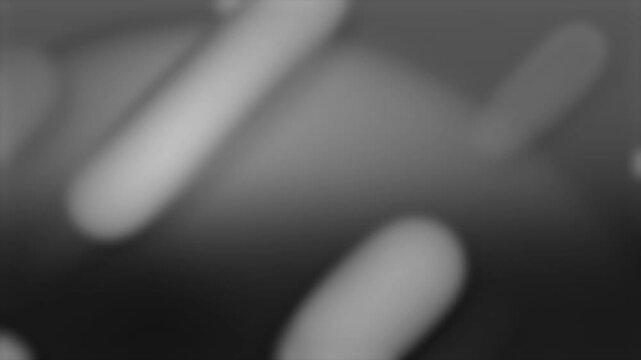 Entering blurred pill shapes drifting overlapping in abstract space with dome backdrop