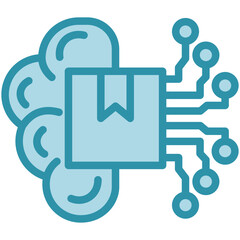 Ai Model dual tone blue color, mini illustration icon. use for modern concept, print, UI, UX kit, web and app development. Vector related to product offering, marketing, business.