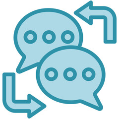 Auto Reply dual tone blue color, mini illustration icon. use for modern concept, print, UI, UX kit, web and app development. Vector related to product offering, marketing, business.