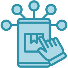 App Suite dual tone blue color, mini illustration icon. use for modern concept, print, UI, UX kit, web and app development. Vector related to product offering, marketing, business.