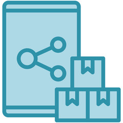 Instant Share dual tone blue color, mini illustration icon. use for modern concept, print, UI, UX kit, web and app development. Vector related to product offering, marketing, business.