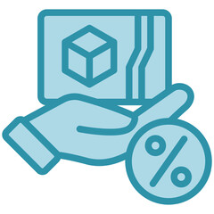 Gift Card dual tone blue color, mini illustration icon. use for modern concept, print, UI, UX kit, web and app development. Vector related to product offering, marketing, business.