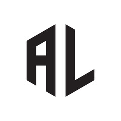 Minimalist AL Monogram Logo Design in Black