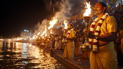 Devotees Gather on the Banks of the Ganges During Ganga Dussehra Festival