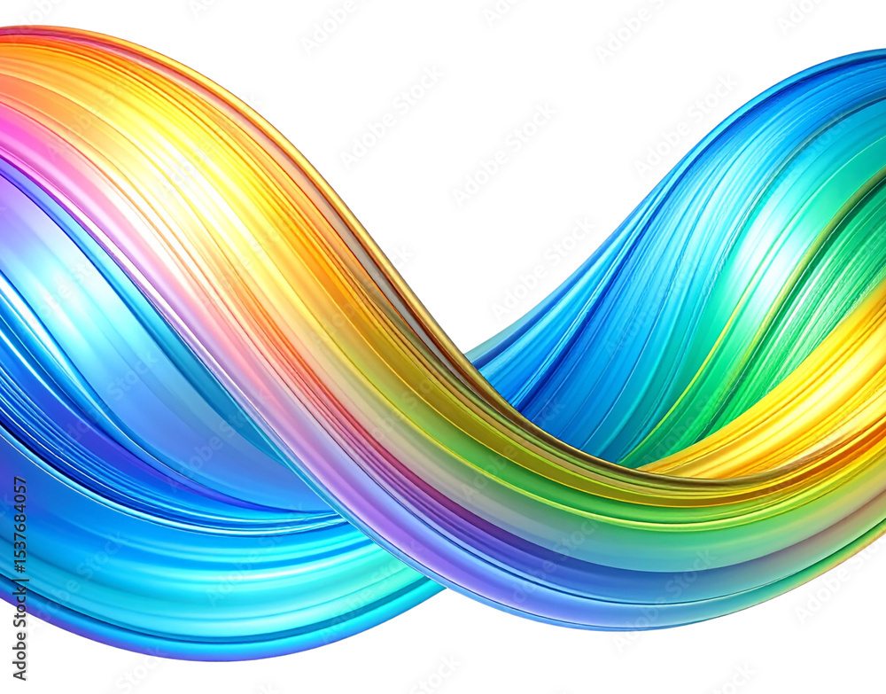 Aufkleber vibrant flowing ribbon a multicolored abstract wave with dynamic light and shadow