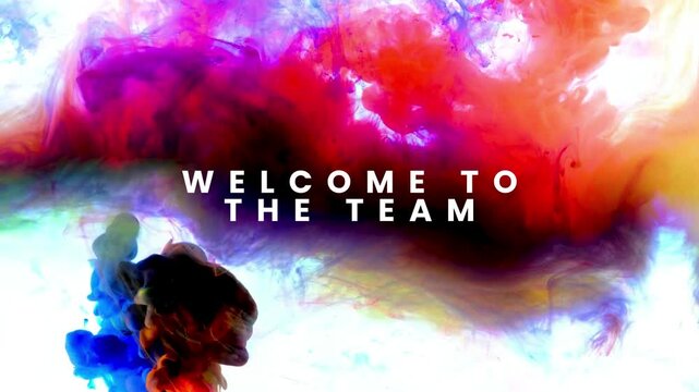 Vibrant Ink Swirl Welcome to the Team Abstract Background