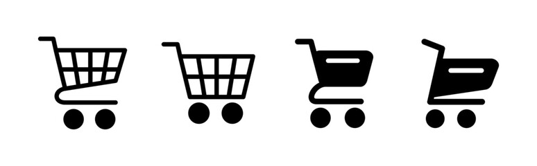 Shopping icon set. Shopping cart icon. Trolley icon vector