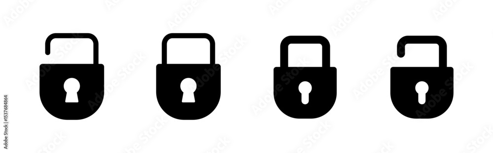 Poster lock icon set. padlock icon vector. encryption icon. security symbol