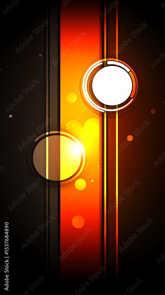Poster abstract vibrant background showcasing circular elements and linear accents