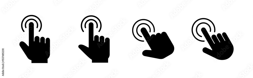 Poster hand click icon set. pointer icon vector. hand cursor icon vector