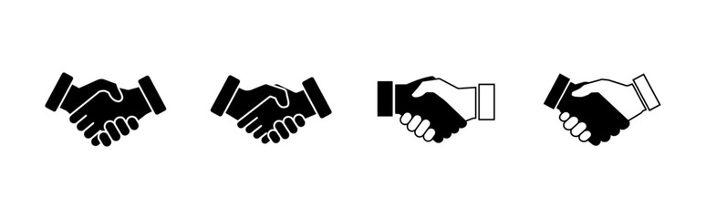 Handshake icon set. business handshake. contact agreement