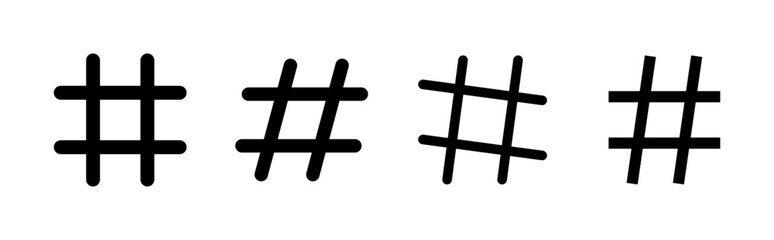 Hashtag icon set. hashtag symbol