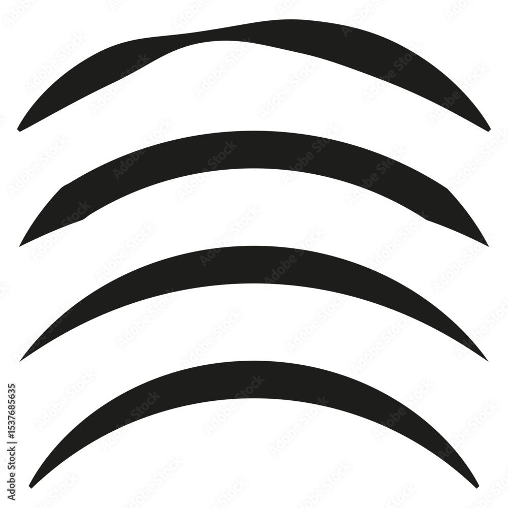 Poster thick arc icon. bold curve shape. abstract line vector. strong contour element.