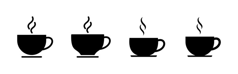 Coffee cup icon set. cup a coffee icon vector.