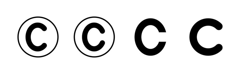 Copyright icon set. copyright symbols