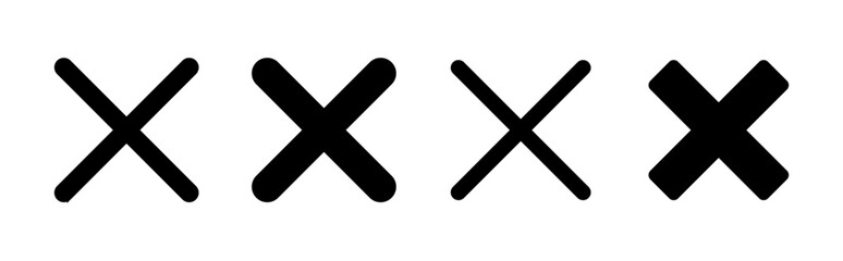 Close icon set. Delete icon vector. cross sign