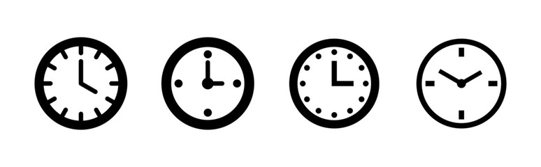 Clock icon set. Time icon vector. watch icon symbol