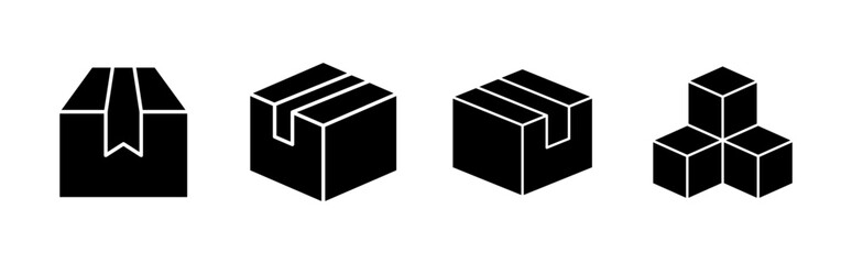 Box icon set. box vector icon, package, parcel