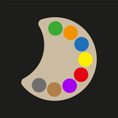 Artist color palette. Paint mixing tool. Creative art vector. Colorful design element.