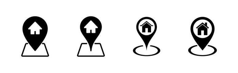Address icon set. home location icon vector