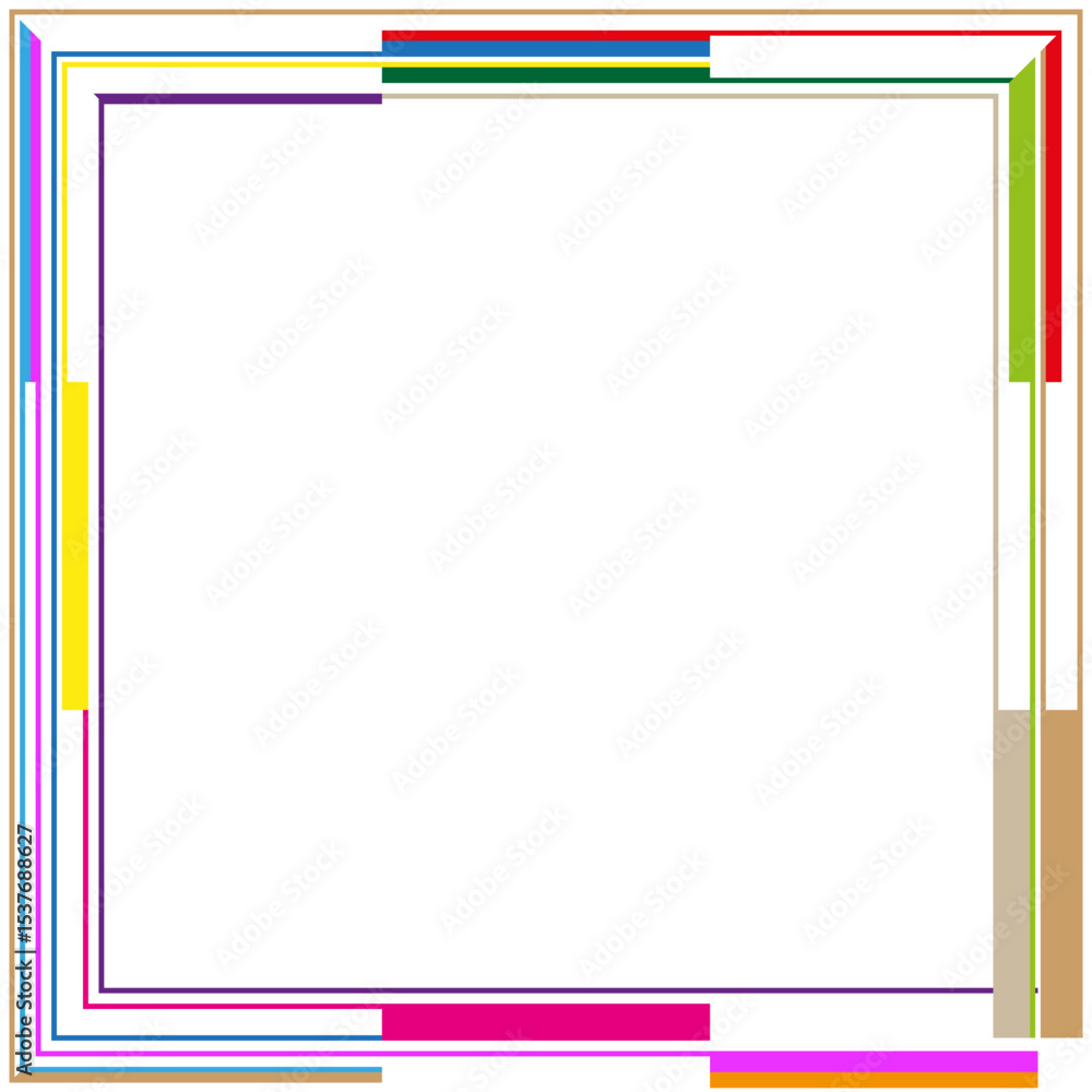 Poster frame outline icon. minimal vector border. color corner shape. abstract square symbol.