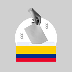 insert a vote, ballot box, ballot box, decide, vote, Elections, Voting, Day, Colombian flag, Colombia