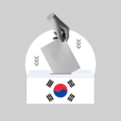 insert a vote, ballot box, ballot box, decide, vote, Elections, Voting, Day, Korean flag, Korea