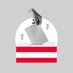 insert a vote, ballot box, ballot box, decide, vote, Elections, Voting, Day, flag of Austria,...