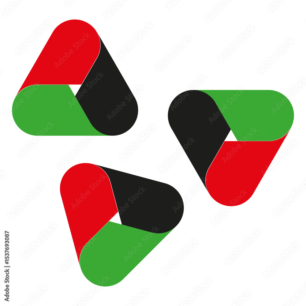 Aufkleber abstract arrow pattern. connected dynamic shapes. geometric modern emblem. vector business concept.