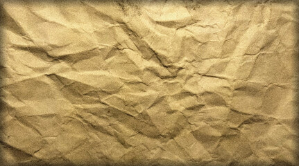 Crumpled Brown Paper Texture Background with Vintage Grunge Effect