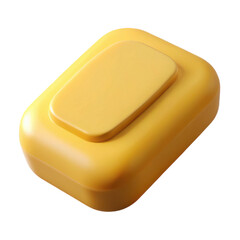 Isolated yellow soap bar on white background