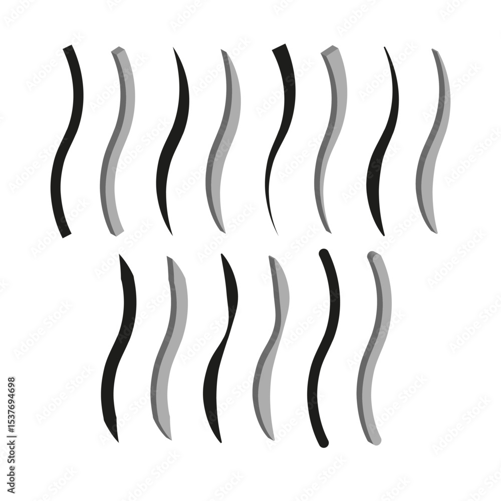 Poster wavy line icons. curved flow symbol. dynamic stream vector. abstract motion sign.